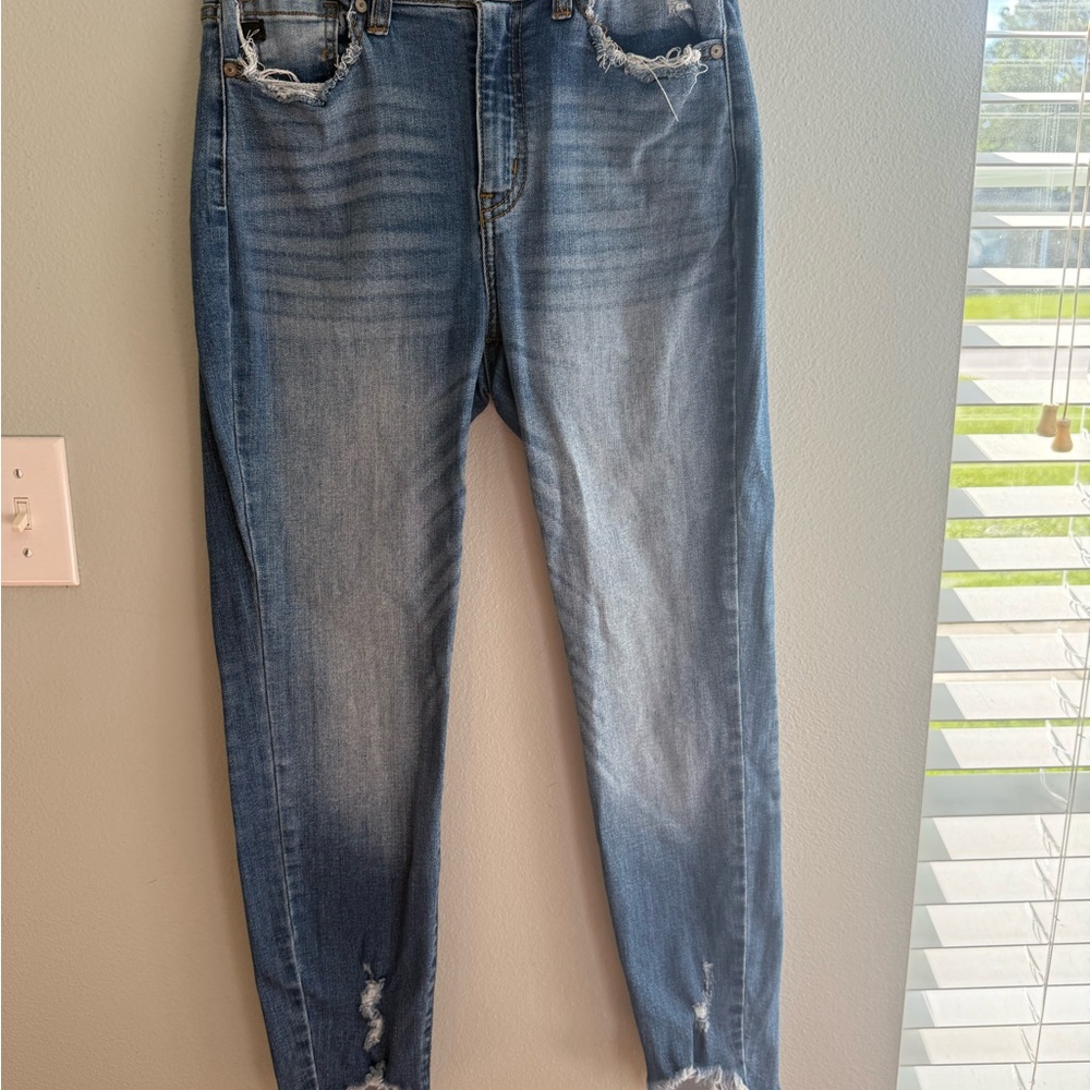 KanCan Light-Mid Blue Distressed Skinny Jeans
